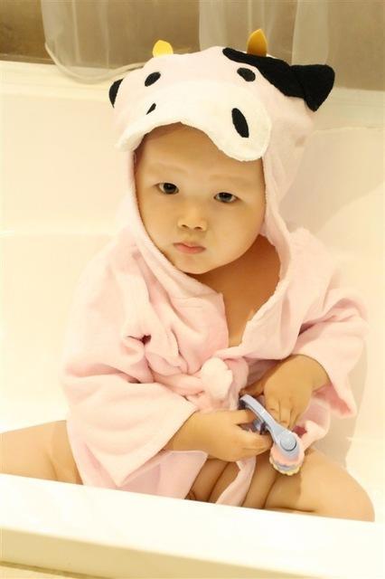 Cartoon Cute Animal Modeling Baby Bath Towels Baby Bathrobes Cotton Children's Bathrobes Baby Hooded - Cutest kids 