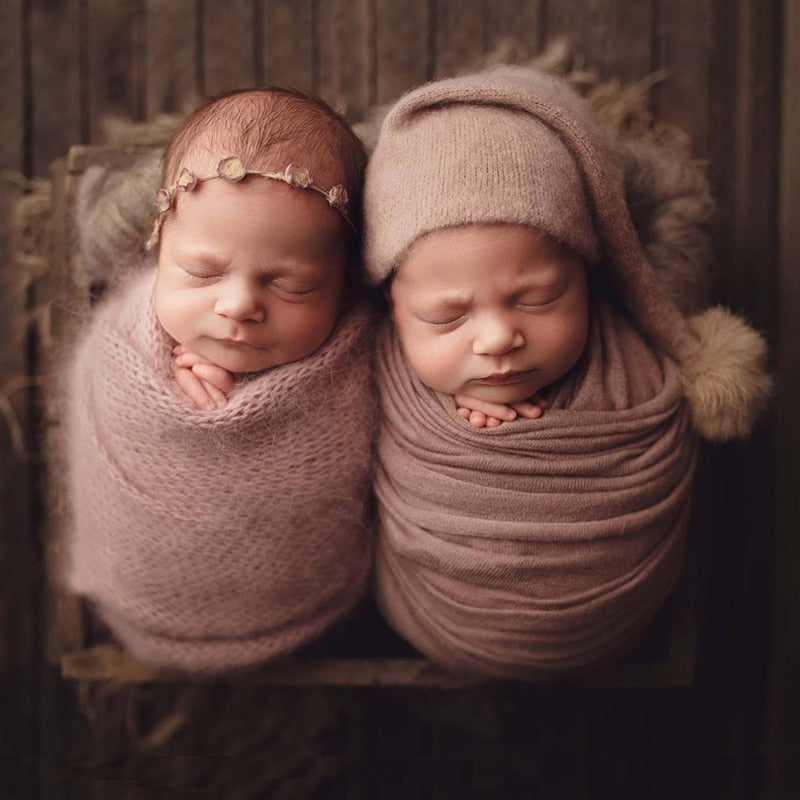 2pcs Wrap Hat Sets Newborn - Cutest kids 