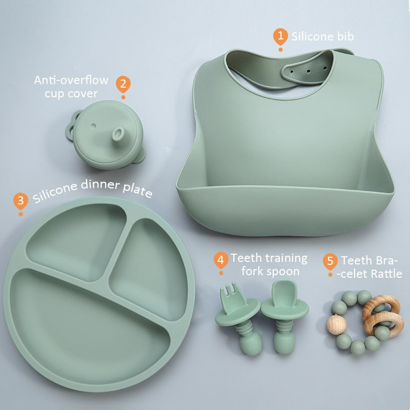 Roll up Travel Baby Bib Set Premium Silicone Baby Bibs - Cutest kids 