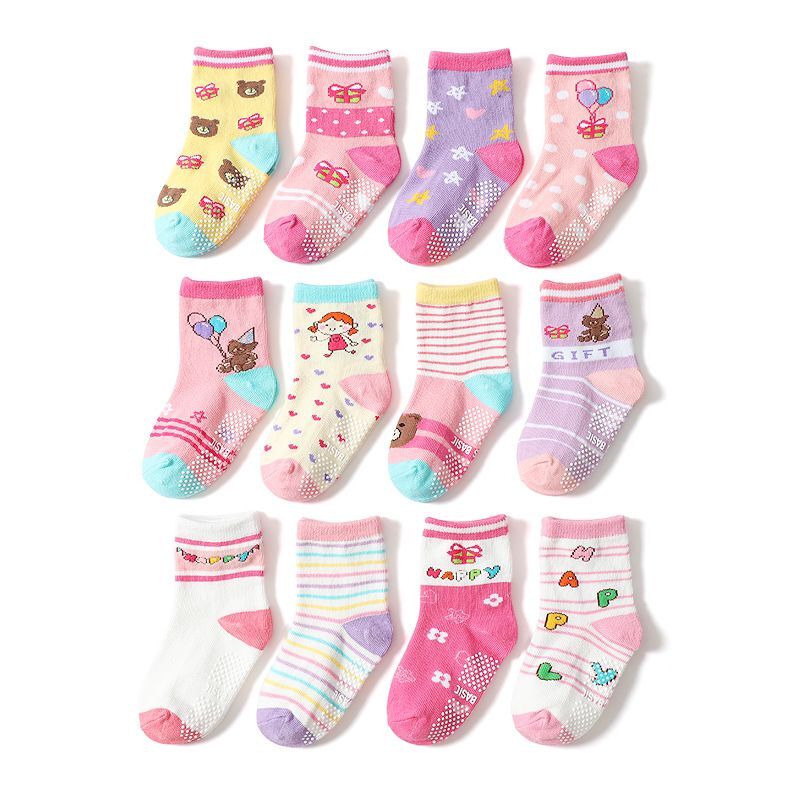 Kids Socks Baby Girl Anti-Slip Boy Elastic Knit Cotton - Cutest kids 