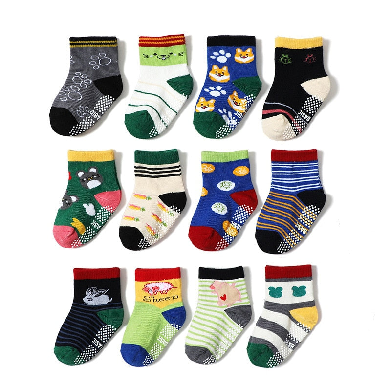 Kids Socks Baby Girl Anti-Slip Boy Elastic Knit Cotton - Cutest kids 